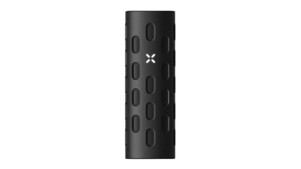 onyx PAX FLOW Grip Sleeve silikonskydd monterat på vaporizer för optimalt grepp och skydd mot stötar