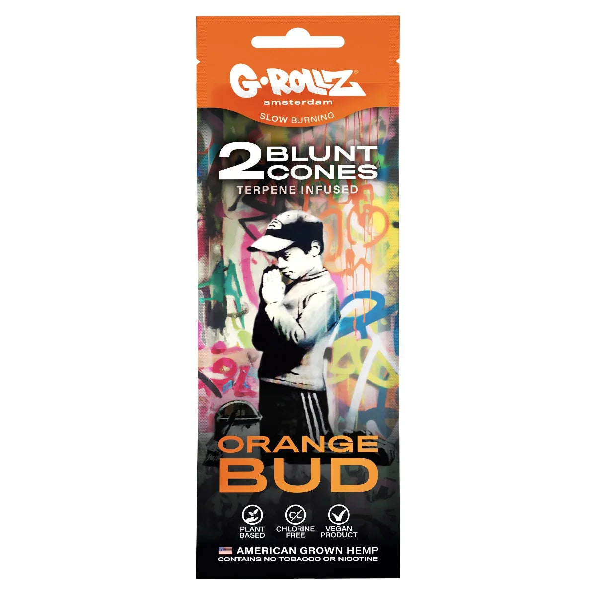 G-Rollz | Banksy's Graffiti - 2x 'Orange Bud' Terpene Infused Hemp Cones đšđđ„