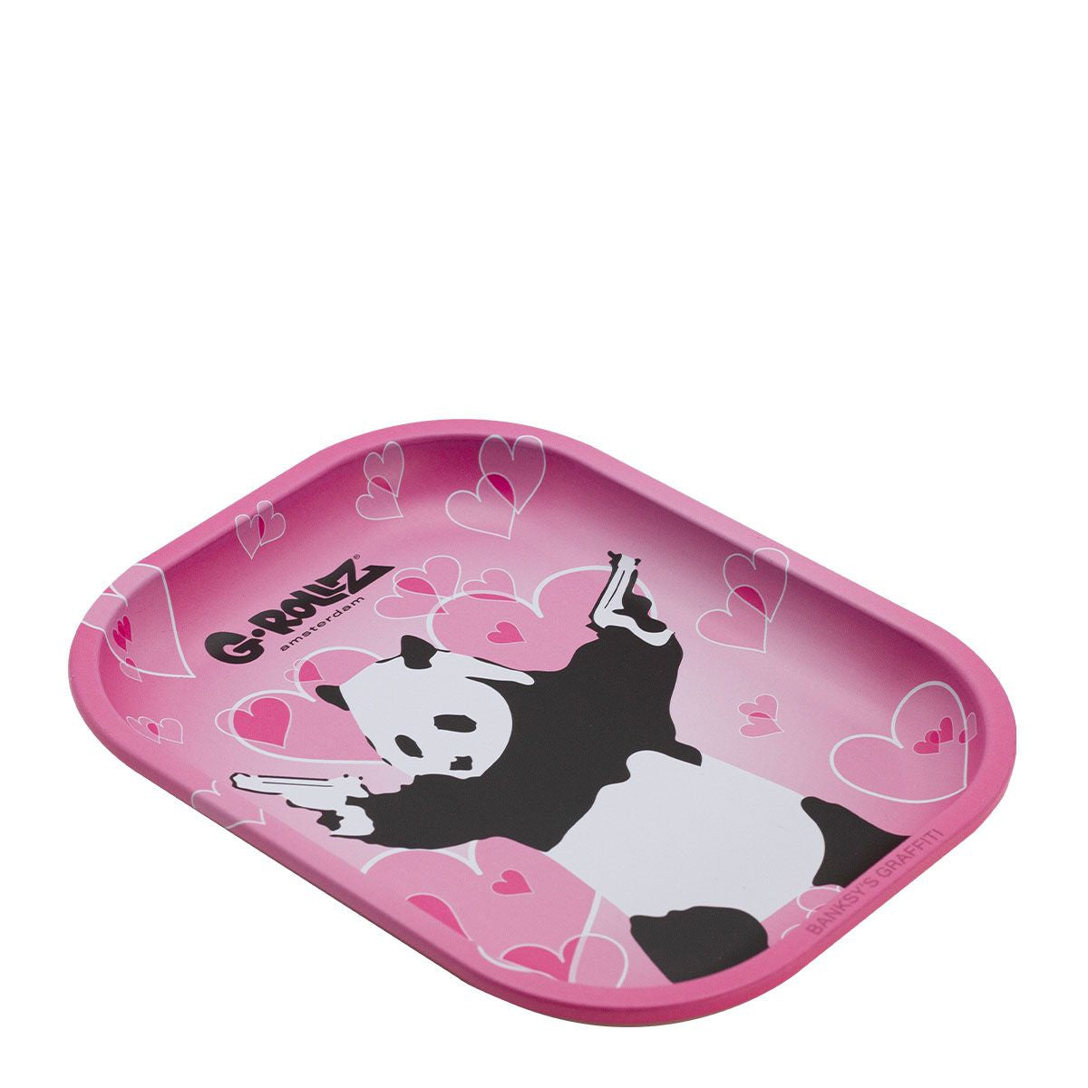 G-Rollz | Banksy's Graffiti 'Panda Gunnin' Metallbricka – Small & Medium 🐼🎨