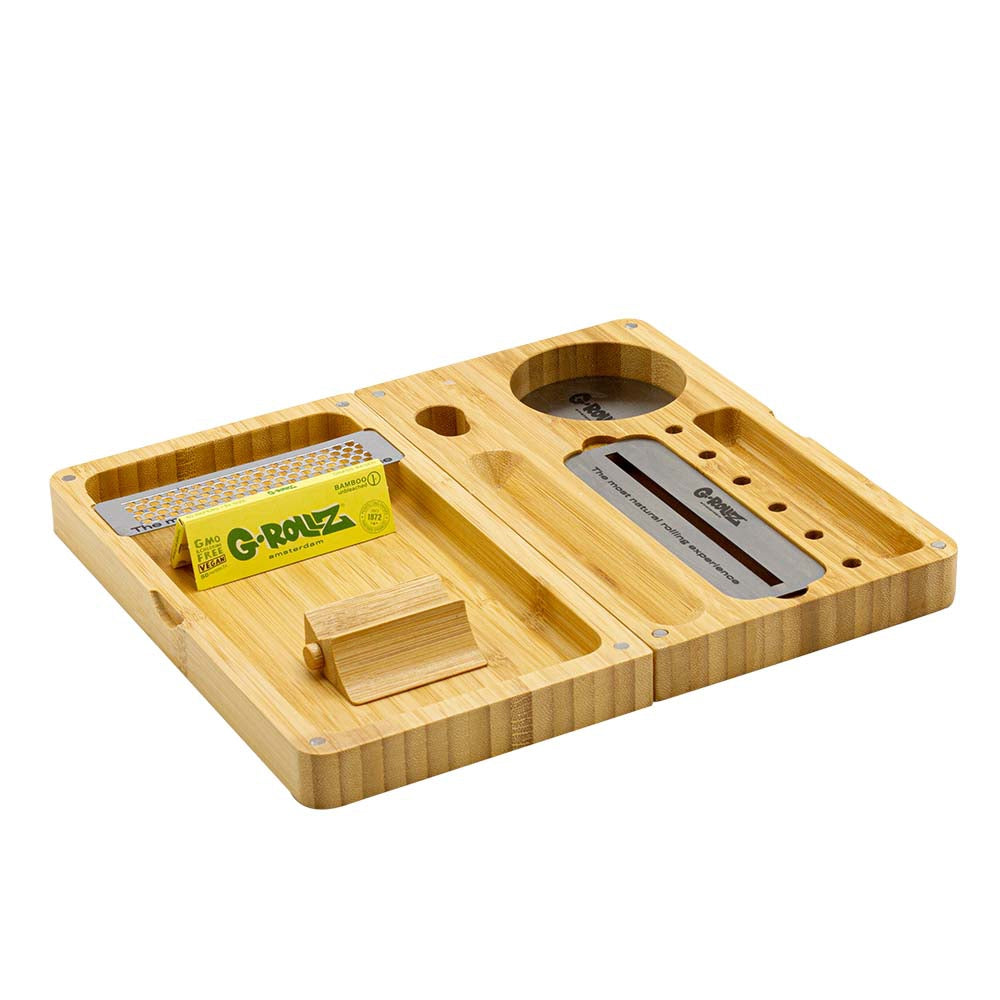 G-Rollz Bamboo Rolling Tray Magnetic Multifunctional Stylish
