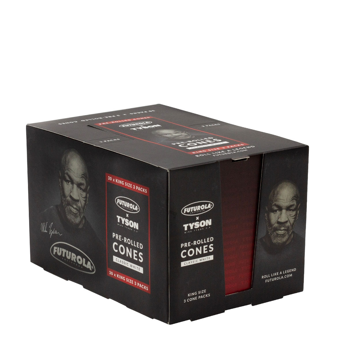 Futurola | Tyson 2.0 King Size För-rullade Koner 3-Pack (30 paket i Display)