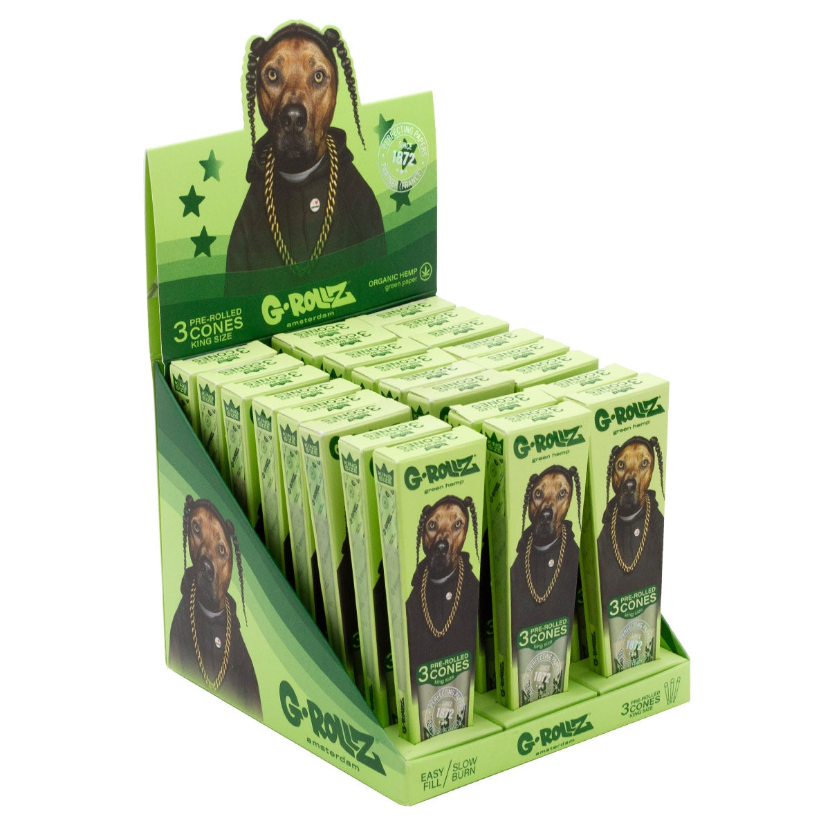 đŸ G-Rollz King Size Cones â Pets Rock Edition (Display 24-pack) đđ„