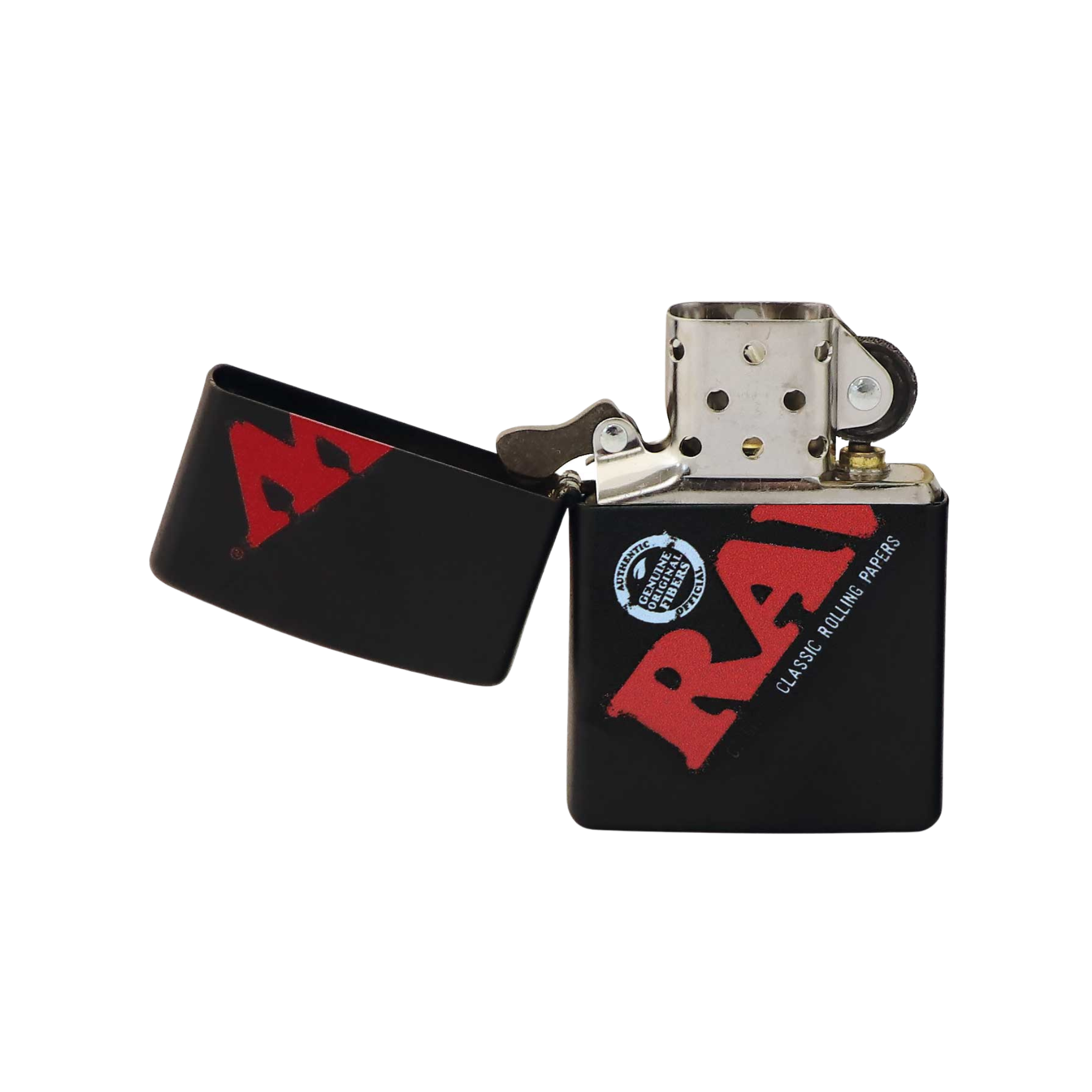 RAW Zippo – Svart med Logotyp