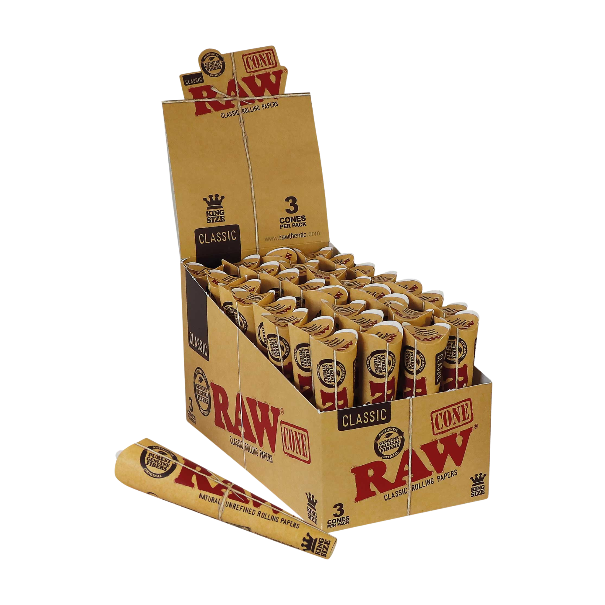 RAW Cone King Size – 3 st per förpackning (32 förpackningar per box)