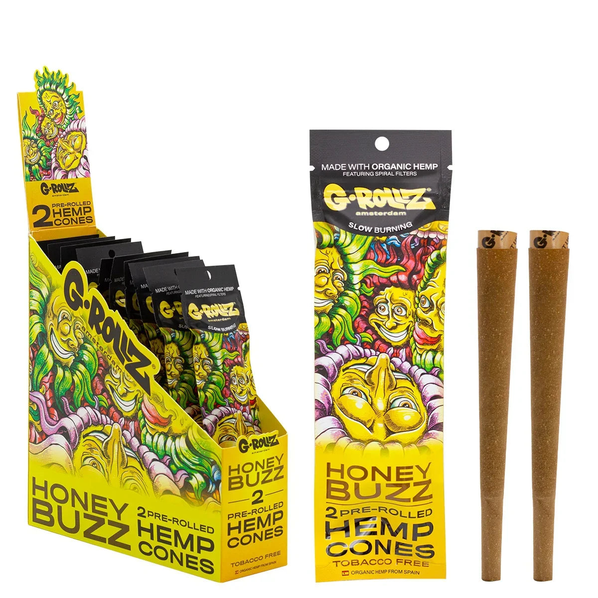 G-Rollz | 2x 'Honey Buzz' Pre-Rolled Hemp Cones 🍯🔥