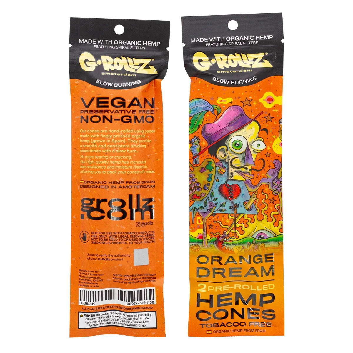 G-Rollz | 2x 'Orange Dream' Pre-Rolled Hemp Cones 🍊💨