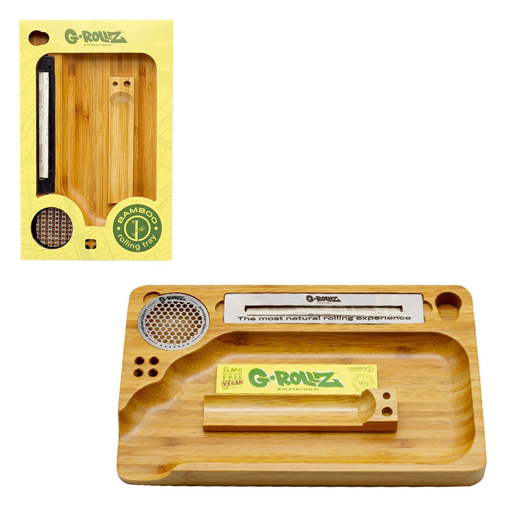 G-Rollz Bamboo Rolling Tray Everything You Need in One Tray