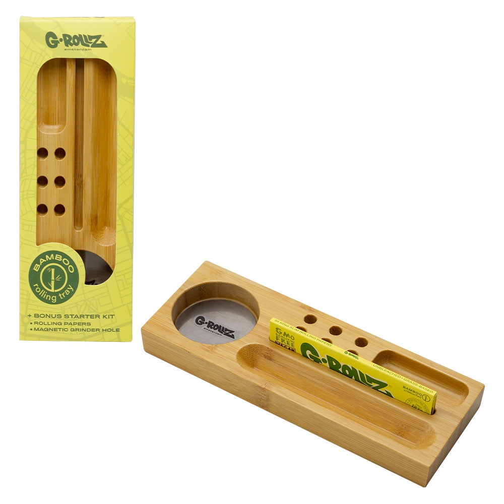 G-Rollz Bamboo Rolling Tray – Lightweight Durable Portable Product