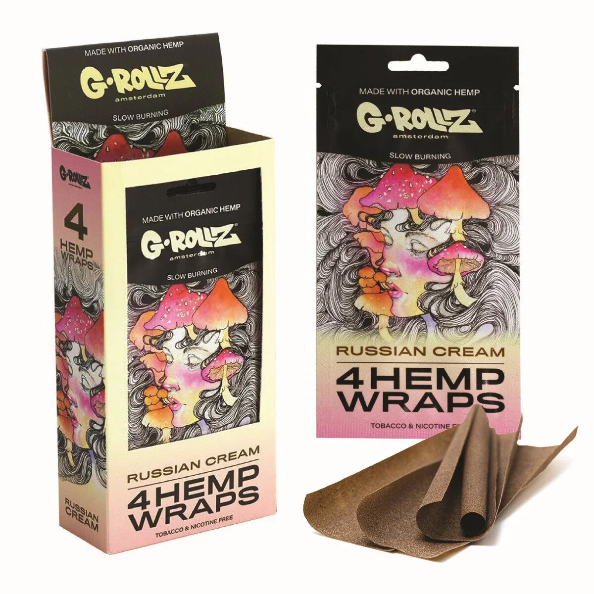 G-Rollz | 4x 'Russian Cream' Hemp Blunt Wraps (15 Pack Display, 60 Wraps) ☕🍦💨