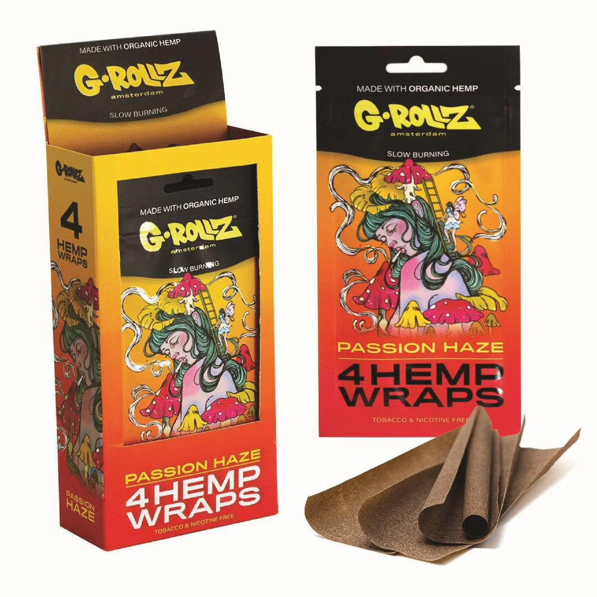 G-Rollz | 4x 'Passion Haze' Hemp Blunt Wraps (15 Pack Display, 60 Wraps🍑