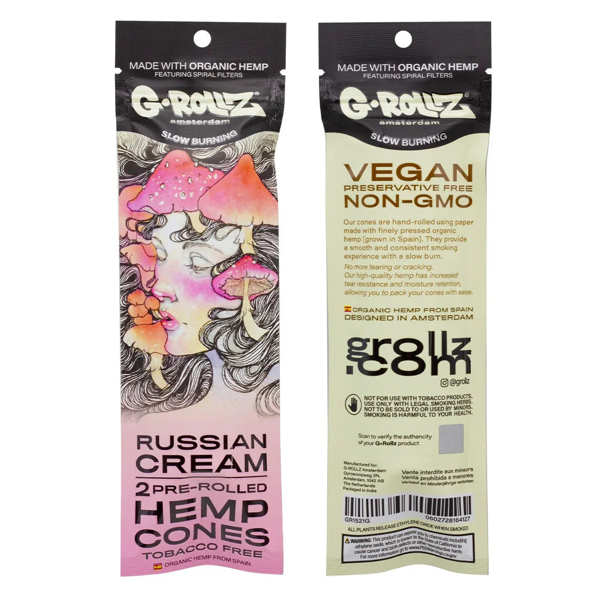 G-Rollz | 2x 'Russian Cream' Pre-Rolled Hemp Cones (12 Pack Display, 24 Cones) 🥛🔥