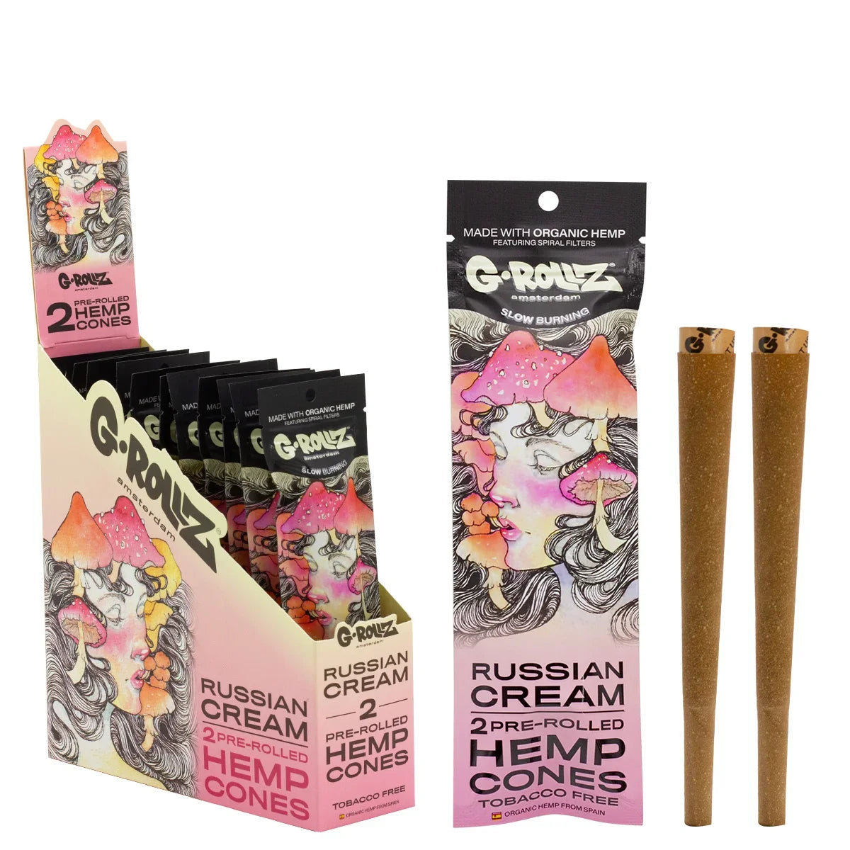 G-Rollz | 2x 'Russian Cream' Pre-Rolled Hemp Cones (12 Pack Display, 24 Cones) 🥛🔥