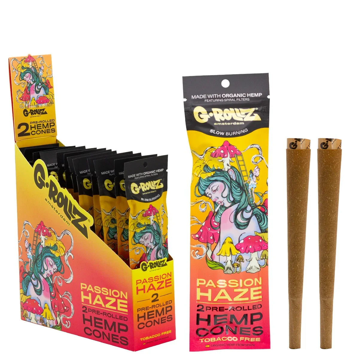 G-Rollz | 2x 'Passion Haze' Pre-Rolled Hemp Cones 🏝️🔥