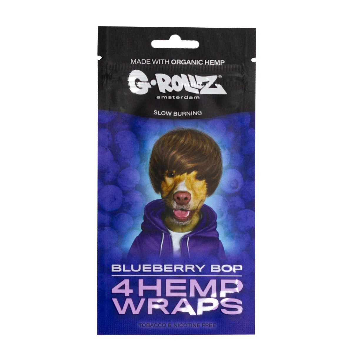 G-Rollz | 4x 'Blueberry Pop' Hemp Blunt Wraps (15 Pack Display, 60 Wraps) 🫐🔥