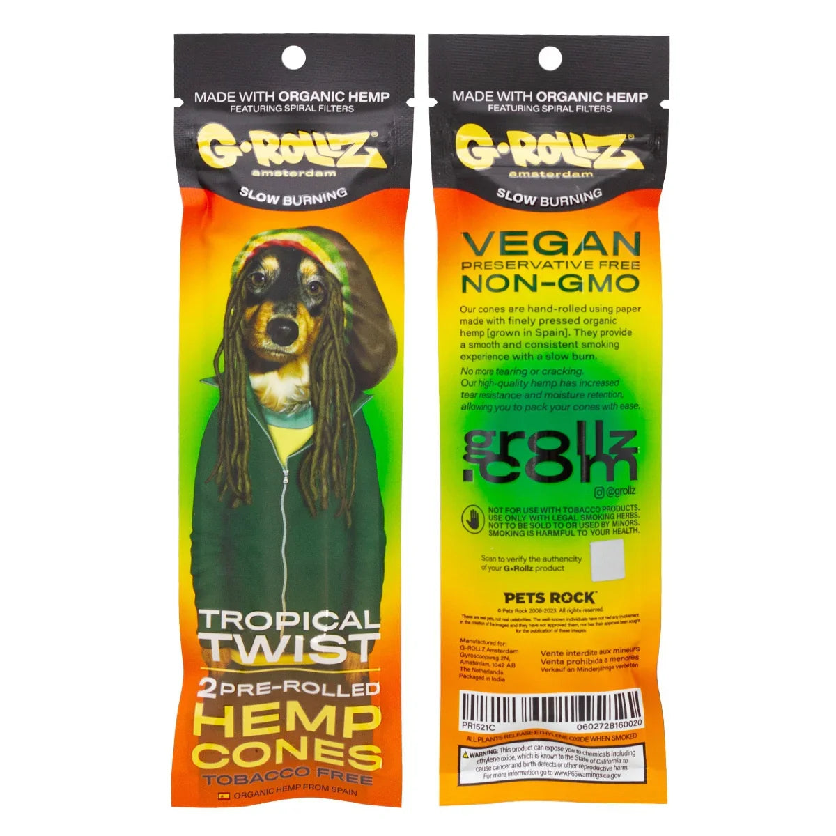 G-Rollz | 2x 'Tropical Twist' Pre-Rolled Hemp Cones 🥭🌿