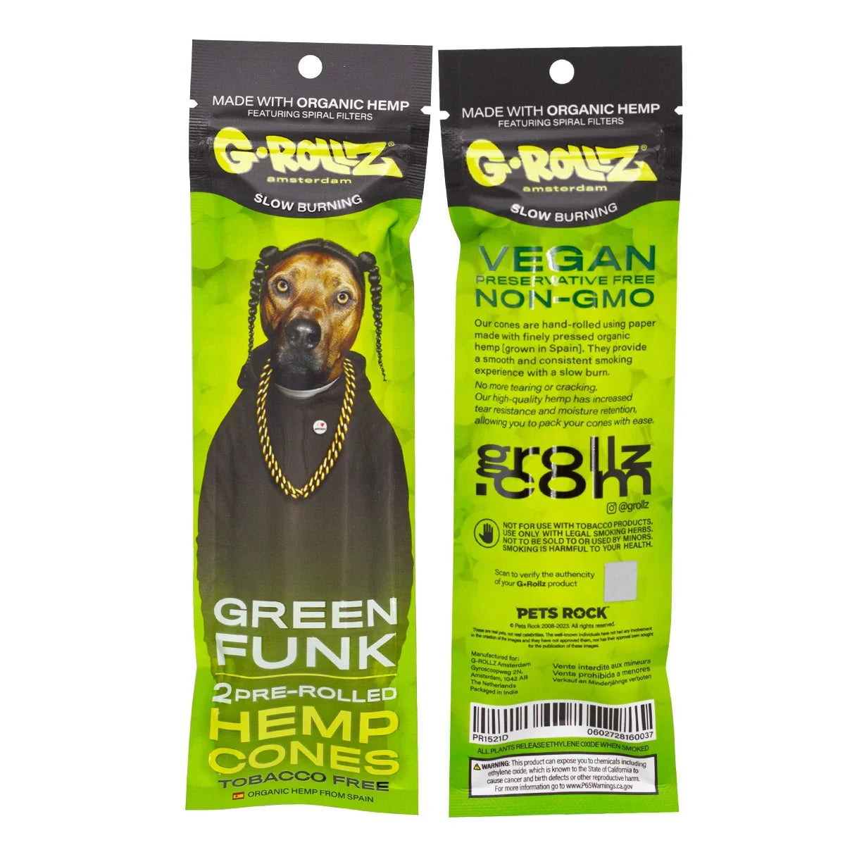 G-Rollz | 2x 'Green Funk' Pre-Rolled Hemp Cones 🍇🔥