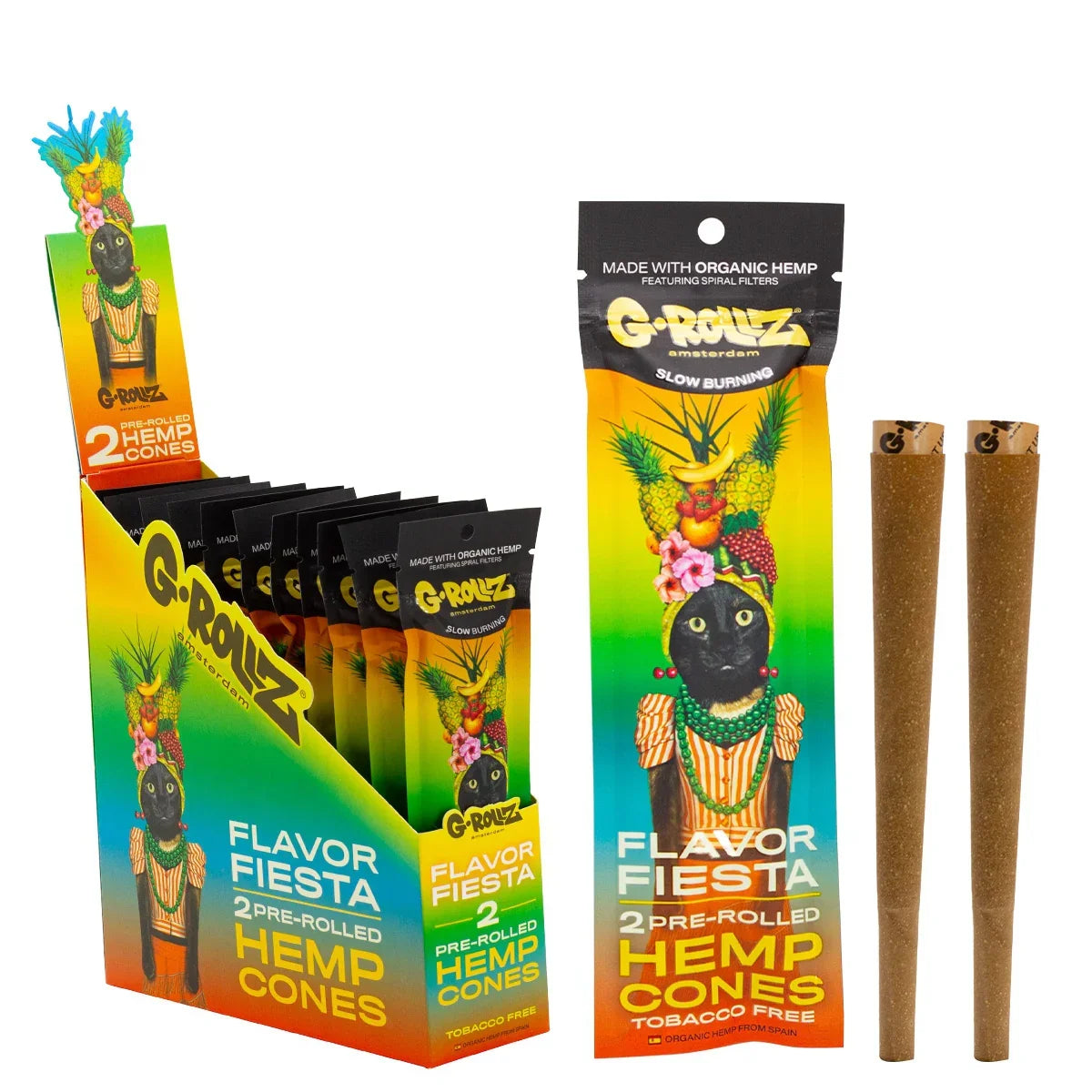 G-Rollz | 2x 'Flavor Fiesta' Pre-Rolled Hemp Cones 🎉🌿💨