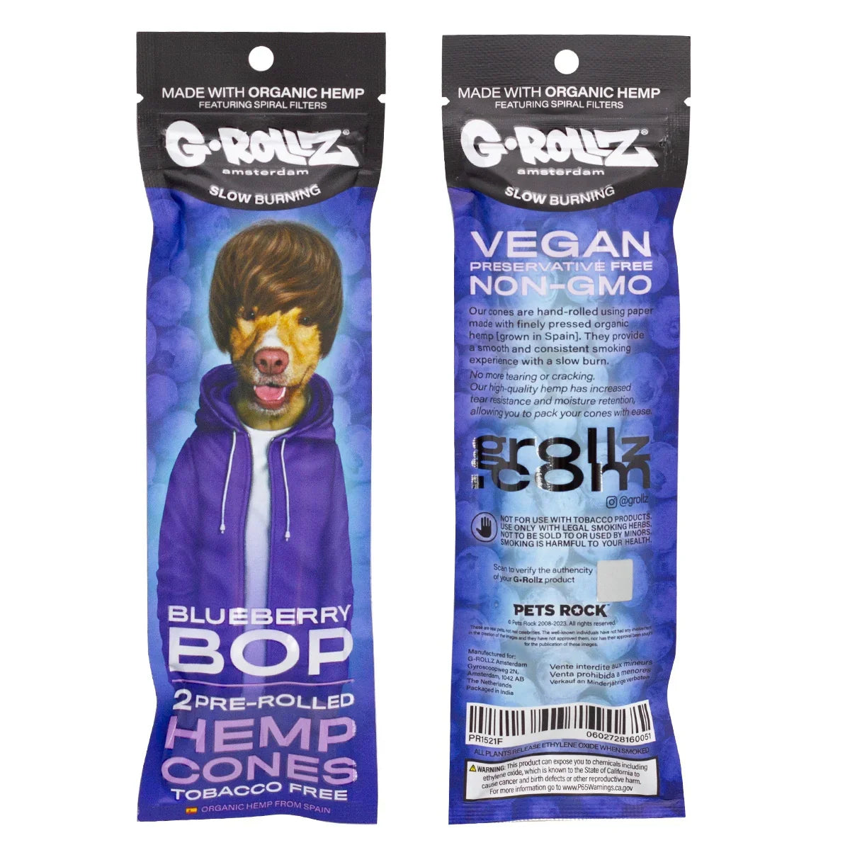 G-Rollz | 2x 'Blueberry Pop' Pre-Rolled Hemp Cones 🫐💨