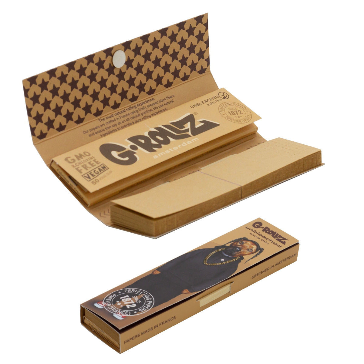 🐾 G-Rollz King Size Rolling Papers – Pets Rock Edition (Display 24-pack) 🎨🔥