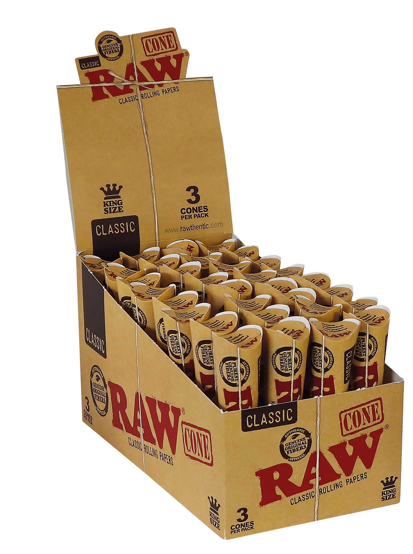 RAW Cone King Size – 3 st per förpackning (32 förpackningar per box)