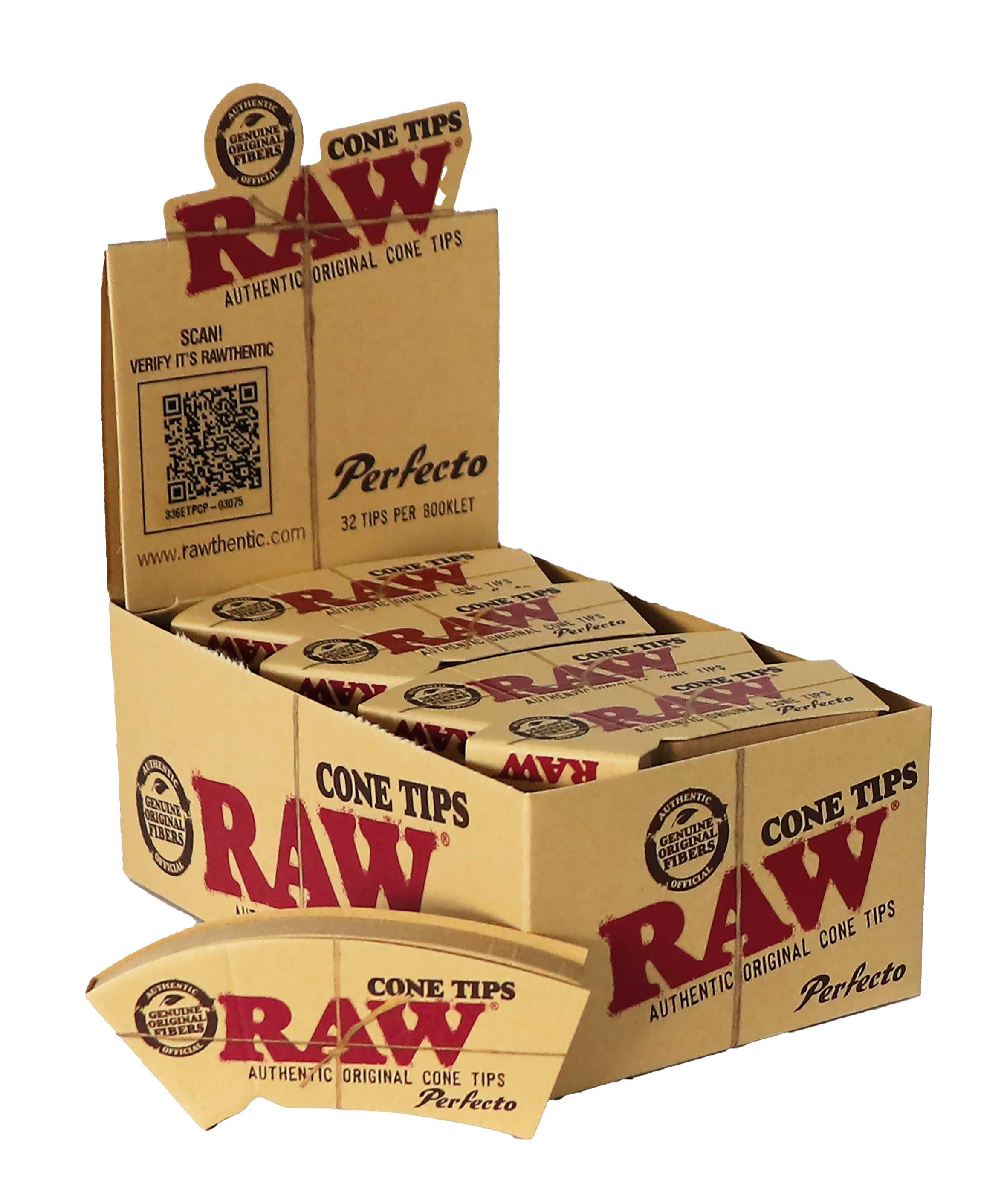 RAW Cone Shaped Tips Perfecto – 32 Tips/Häfte, 24 Häften/Box