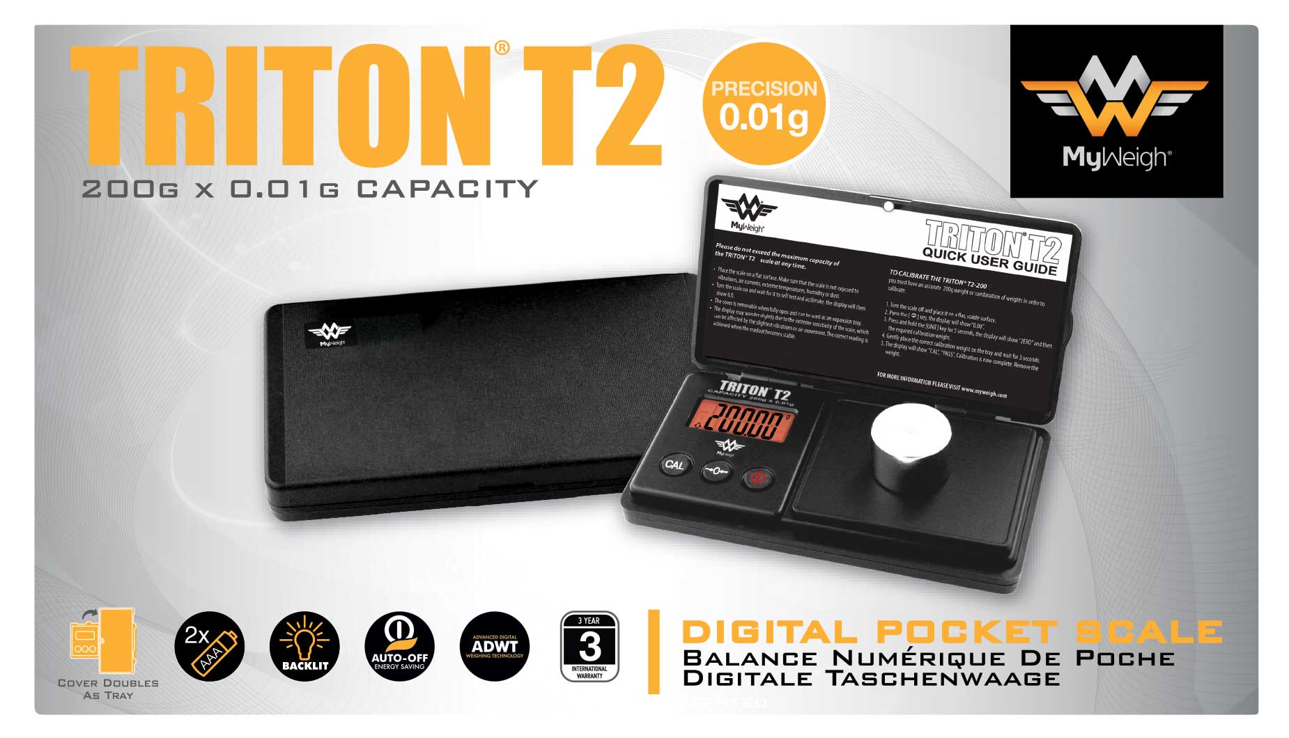 My Weigh Triton Vågsats – 200g x 0.01g
