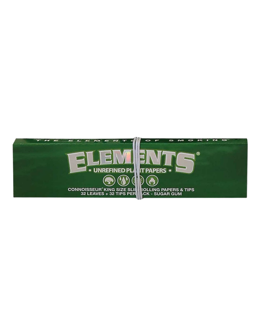 Elements Green Connoisseur – King Size Slim + Tips (32 blad, 24 förpackningar per box)